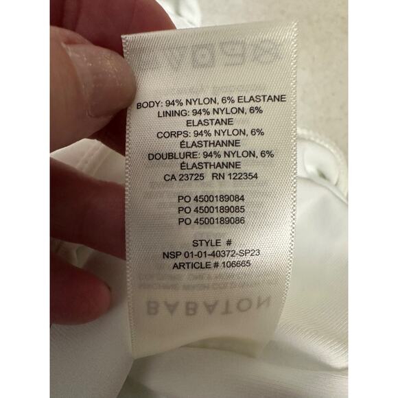 NWOT Babaton S Criss-Cross Contour Halterneck Stretch Bodysuit White Aritzia D6 - Picture 5 of 7